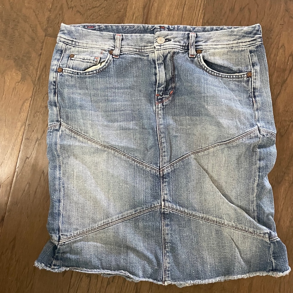 Seven for all mankind fitted denim skirt